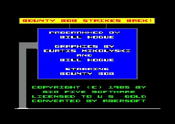 Bounty Bob Strikes Back (UK) (1985) screen shot title